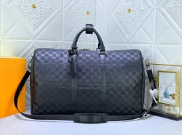 Top qua;ity Designer Duffle bag Classic 50CM Travel luggage men real Shadow leather handbag totes luxury shoulder Bags Keepall Bandoulier travel bag M44810 M41416