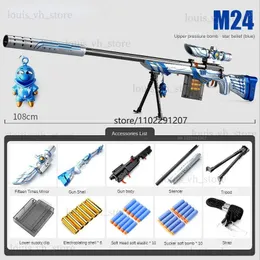 Arma brinquedos awm m24 98k soft bullet sniper rifle espuma dardos modelo de arma de brinquedo para crianças adultos jogos ao ar livre cs tiro t240309