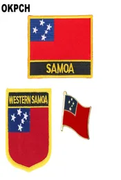 Western Samoa Flag Patch Badge 3PCS Set Patches for Clothing Diy Dekoracja PT015138373214