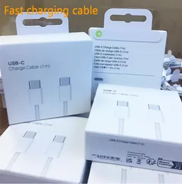 100 pçs / lote 60W PD USB C cabo de carga tipo c carregador para iPhone 15 Pro max plus MacBook Cabos de carregamento rápido para Samsung Xiaomi Huawei com pacote de varejo