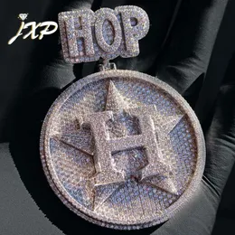 Beliebter Schmuck Hip Hop Shining 3D Iced Out Vvs Moissanit Diamant Herz Bail Buchstabe Name Anhänger Tennis Kette Halskette Set