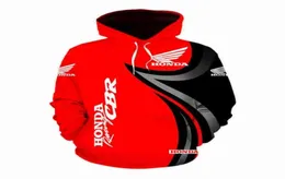 Felpa con cappuccio Masculino De Motociclismo Com Impresso Digital 3d Honda Wing Moda Sport Outdoor Streetwear Pullover Vendita28436138927273