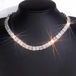 9MM VVS Moissanite Tennis Netclace Factory Custom Baguette Link Chain 925 Sterling Silver Fine Jewelry
