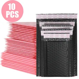 10 Stück schwarz-rosa Luftblasen-Expressbeutel, wasserdichter Schaumstoff-Umschlagbeutel, Geschenk, selbstklebender, versiegelter Versandbeutel, gefüllter Versandbeutel 240309