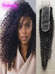 Cabelo humano brasileiro 2x6 fechamento de renda parte média crespo encaracolado 26 com cabelos de bebê fechamentos de cabelo virgem 1024inch3260523