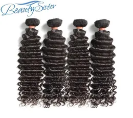 10a capelli vergini brasiliani onda profonda 4 pezzi 400 g lotto fasci di capelli umani remy non trattati tessuto perruques de cheveux humains natura5614358