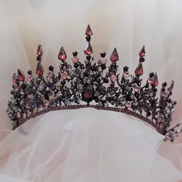 Vintage barokowe opaski na głowę fioletowe kryształowe korony panny młodej noiva nakrycia głowy ślubne weselne biżuteria do włosów Cornestone Crown 240301