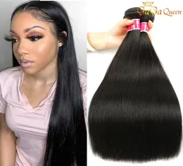 4 pacotes de cabelo virgem reto não processado cabelo humano indiano cru tece gagaqueen5811763