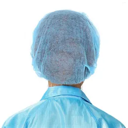 Servizi di berretti a sfera Copricapelli monouso per capelli / Cappellini 100 pezzi in tessuto non tessuto blu per cappello meccanico da baseball