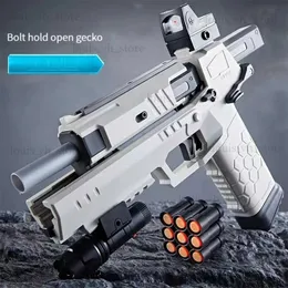 Gun Toys 4.0 Gecko x8 Plastic Soft Bullet Toy Guns Manual Pistol Handgun Blaster Shooting Model for Boys Children Adults Outdoor Games T240309