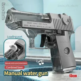 Gun Toys Mini Ręczny pistolet wodny M1911 Summer Swimming Water Play zabawka ciągłe strzelanie na świeżym powietrzu T240309