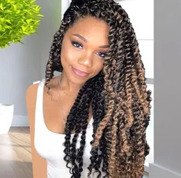 Lans paixão cabelo 24 Polegada onda de água paixão crochê trança cabelo 100gpcs tranças sintéticas deusa locs longo bohemia9816602