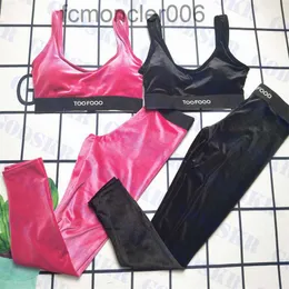 Costumi da bagno da donna firmati Costume da bagno in velluto Pantaloni a vita alta Tute con stampa di lettere 8GFO