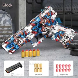 Arma Brinquedos Pistola Soft Bullet Shell Ejetando Arma de Brinquedo Manual de Tiro Contínuo M1911 Colt Airsoft Gun para Adultos Crianças Ao Ar Livre T240309