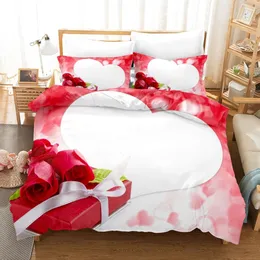 Fornitura a basso costo di nuovi set di biancheria da letto stampati in 3D Copripiumini e federe a tema San Valentino I regali per gli innamorati 2635