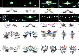 6PCS Temporäre Strass Glitter Tattoo Aufkleber Gesicht Juwelen Edelsteine Festival Party Make-Up Körper Juwelen Flash Gesicht Kristall Stick8167919