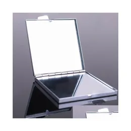 Kompakta speglar Compact Mirror Blank Square Makeup Sier Color 50x/LOTM060F Drop Delivery Health Beauty Makeup Makeup Tools Accessories DH3us