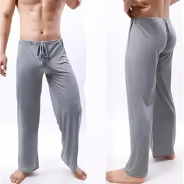 Sleep Herren-Nachtwäsche, durchsichtige Hose, Pyjama-Hose, transparente Nachtwäsche, Pyjamahose aus Seide, für Herren, Zuhause, Eis 240307