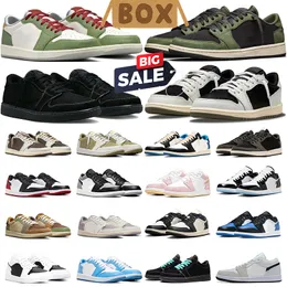 with box jumpman 1 low basketball shoes 1s Chinese New Year Black Phantom Reverse Mocha Black Olive Panda j1 mens trainers women sneakers sports