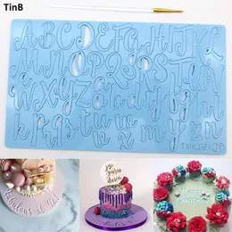 Nytt tårtverktyg Akryl Capital Alphabet Number Präglad Cutter Mold Letter Cake Cookie Cutter Stamp Fondant Cake Decorating Tools 2317o