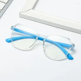 Solglasögon barns anti-blue lätta glasögon godis färg ram polygonal platt speglar för pojkar och flickor ungdomstelefonglasögon