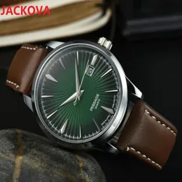 Business trend highend cow leather watches Men Chronograph cocktail color series full stainless steel European Top brand clock229n