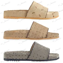 Sandalen Luxus Designer Damen Herren Flatform Canvas Slide Sandale flach Top Qualität bestickt Slipper Sommer Pool Plattform Freizeitschuh Sliders Rubber Beach Mule Si