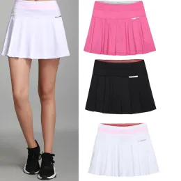 Vestidos Sports Sportswomen Badminton Saias, saia de tênis com bolso de tênis Quickdry Fiess Running Skorts Yoga Halflength Pleated Shairs