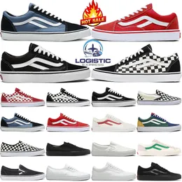 Van Runda Buty Old Skool Canvas Casual Buts Mężczyźni Kobiety OG Projektanci deskorolki Czarny poślizg na białej niebieskiej czerwonej płaskiej platformie Sneakers Męskie trenerzy sportowe