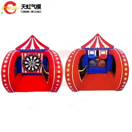 free air ship to door, 4 in 1 inflatable carnival games,2024 newest PVC soccer dart knock down carnival game combos for party