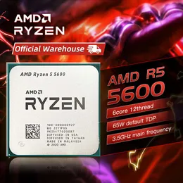 AMD RYZEN 5 5600 CPU NOVO R5 5600 Game Processor Socket AM4 6-CORE 65W DDR4 سطح مكتب العلامة التجارية الجديدة للعملية المعالجة المركزية بدون مروحة مبردة