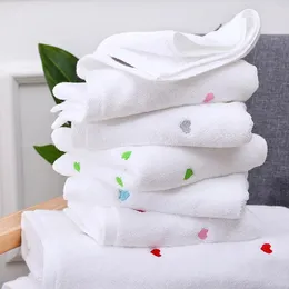 Asciugamano in cotone cuore ricamo bagno bagno 70 140 cm capelli testa palestra adulti sauna salviette viso personalizzato