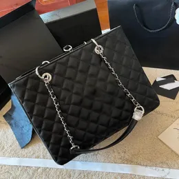 Luxury designer Totes GST Grand black gold shopping tote bag black silver caviar leather Women's shoulder bag Luxury Luxury handbag women's Black crossbody bag