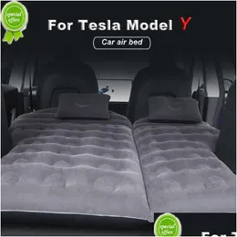 Other Interior Accessories New Car Air Inflatable Travel Mattress Bed Back Seat Mti Functional Sofa Pillow Outdoor Cam Mat For Tesla M Dhcyt