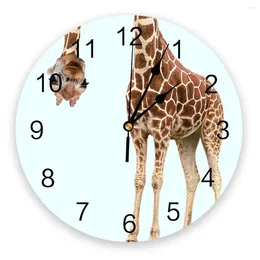 Relógios de parede Animal Girafa Sonda 3D Relógio Design Moderno Sala de estar Decoração Cozinha Arte Relógio Decoração de Casa