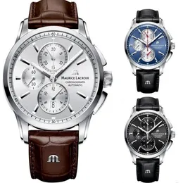 2022 Maurice Lacroix Watch Ben TaoシリーズThree-Aeye Chronograph Fashion Casual Top Luxury Leather Gift Watch303y