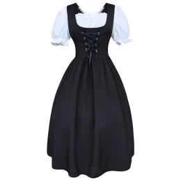 Dress German Ladies Beer Maid Dirndl Bavarian Oktoberfest Dress with Apron Costumes Party Fancy Dress Women LaceUp ALine Dresses