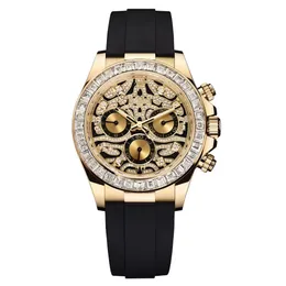 Orologio Diamond Saat Erkekleri Otomatik Mekanik Saatler 41mm Takvim 904L Paslanmaz Çelik Elmas Çerçeve Su Geçirmez Aydınlık Altın İzle Montre De Luxe