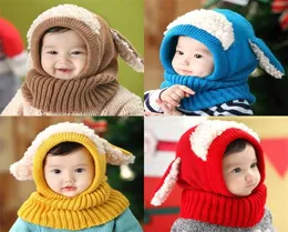 Jesienna zima czapka dla niemowląt mieszanie wielokolorowych uroczy projekt ucha psa czapki maluch zagęszczenie anty zimno ciepło dziecięce kapelusz 12HX L22320822