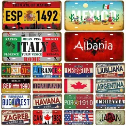 Metal Painting Retro Tinplates Plate Landmark Country Metal Sign Plaque Metal Vintage Tin Sign Home Decor For Man Cave Bar Pub Club Decoration