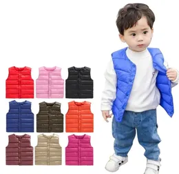 Baby Vest Autumn Winter Boy Vest Jacket Barn Ytterkläder Rockar för flickor Spädbarn Bomull ner ärmlösa barn varma 2108189317954