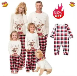 Weihnachten Familie Weihnachten Passende Pyjamas Set Nachtwäsche 2PCS Sets TopPants Männer Frauen Kinder Baby Familie Passende Kleidung Outfits h10144809536