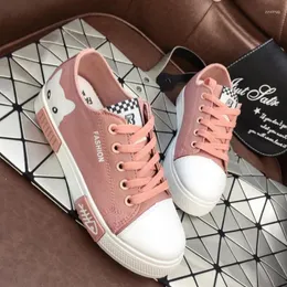 Casual Shoes Lovely Women Canvas Platform Sneakers Classic Lace-up Outdoor Walking Vulcanized Tenis Zapatos De Mujer