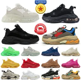 Designer shoes triple s sneakers men women Clear Sole Black White Grey Red Blue Neon Green Beige Pink Yellow mens womens trainers platform sports outdoors tennis shoe