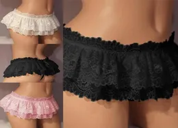 Kadın Panties Sissy Dantel Kılavuzu Erkekler fırfırlı tanga mini etek elbise kostümü külot eşcinsel erkek seksi iç çamaşırları2950584