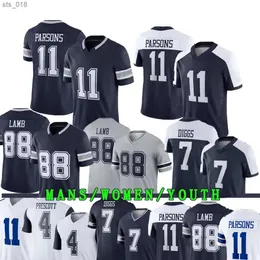 Football Jerseys Parsons CeeDee Lamb CoWboyes Football Jersey Dak Trevon Diggs DeMarcus Esch Tony Pollard Emmitt Men Women KidH240309