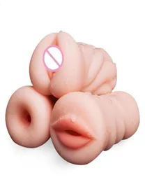 3 Style Oral Pussy Sexy Masturbator 3D Realistic Throat Silicone Artificial Vagina Mouth Anal Erotic Toys For Men Shop9820473