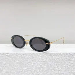 楕円形のサングラスゴールドブラック/ダークグレーレンズ男性女性sonnenbrille shades lunettes de soleil vintage glasses occhiali da sole uv400アイウェア