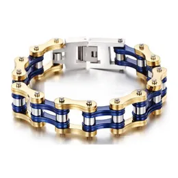 16mm Heavy Punk Boys Mens Women Bike Biker Motorcycle Link Chain Bracelet Gold Blue Black Green Orange Tone 316L Stainless Steel B2560