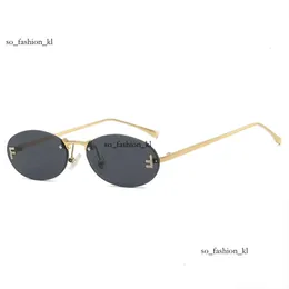 Fendis Sunglasses Star Style Elegant Diamond Set Oval Male Letter Frameless Sunglasses Female 855 Fd Sunglasses